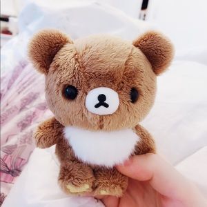 rilakkuma , koguma plush keychain , ball chain